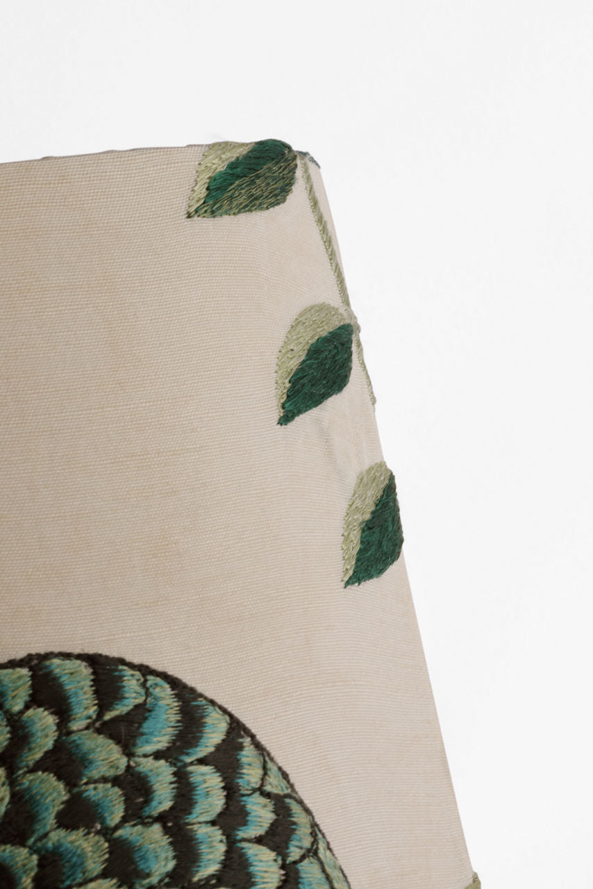Maeve 8" Shield Sconce | Hand-Rubbed Antique Brass | Schumacher Royal Silk Shield