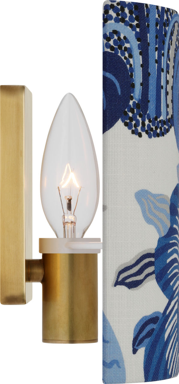 Maeve 8" Shield Sconce | Hand-Rubbed Antique Brass | Schumacher Marine Exotic Butterfly Shield