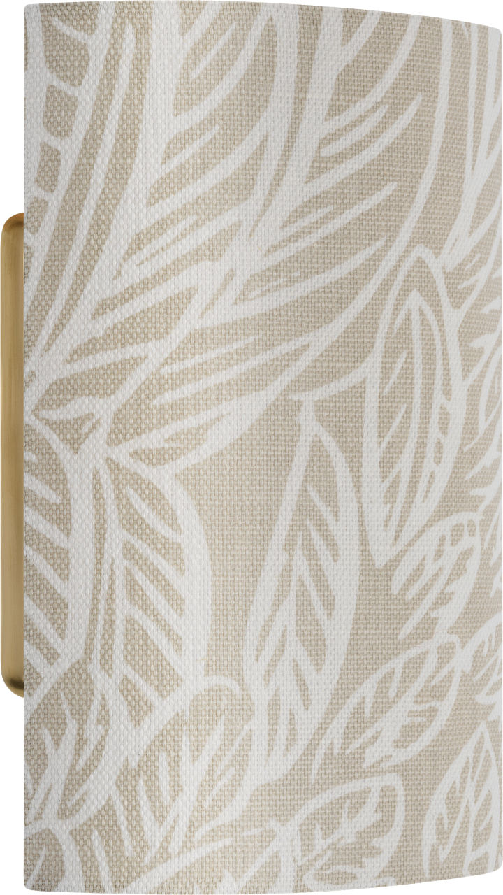 Maeve 8" Shield Sconce | Hand-Rubbed Antique Brass | Schumacher Natural Featherfest Shield