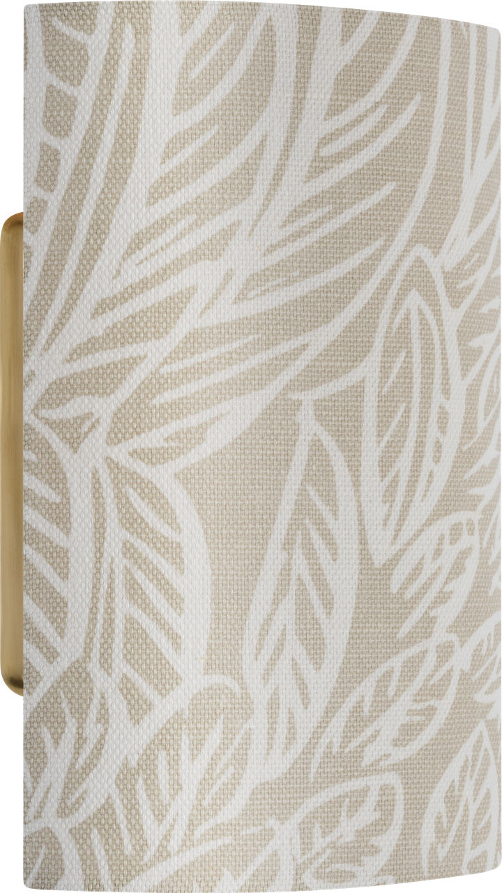 Maeve 8" Shield Sconce | Hand-Rubbed Antique Brass | Schumacher Natural Featherfest Shield