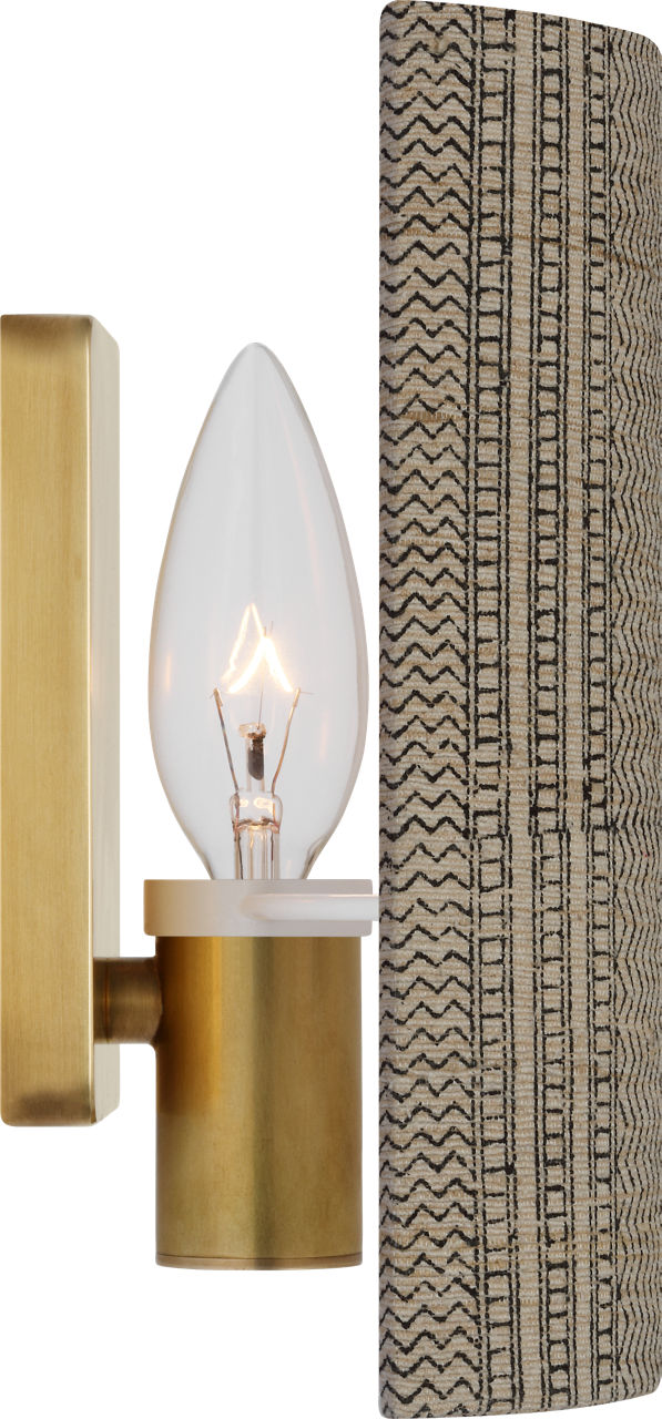 Maeve 8" Shield Sconce | Hand-Rubbed Antique Brass | Schumacher Natural Mohave Shield