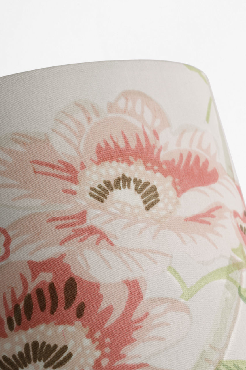Maeve 8" Shield Sconce | Hand-Rubbed Antique Brass | Schumacher Blush Salisbury Chintz Shield