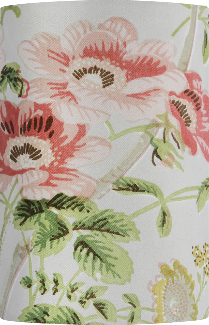 Maeve 8" Shield Sconce | Hand-Rubbed Antique Brass | Schumacher Blush Salisbury Chintz Shield