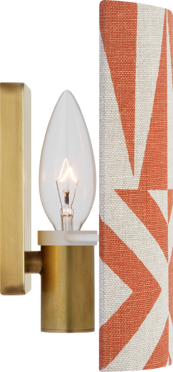 Maeve 8" Shield Sconce | Hand-Rubbed Antique Brass | Schumacher Brick Amero Shield