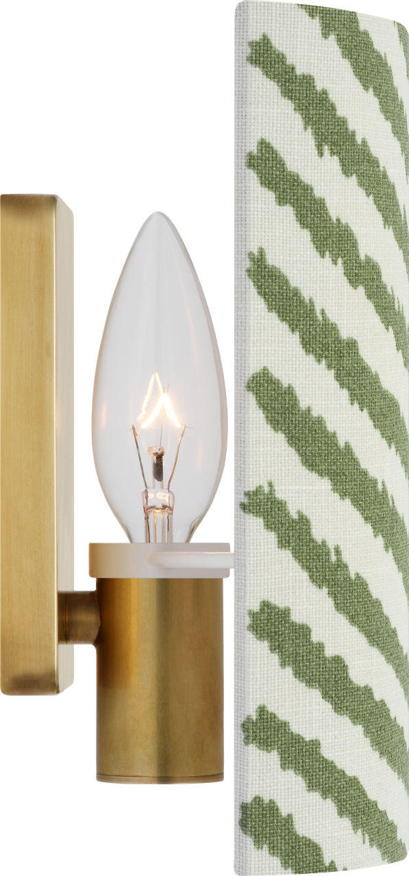 Maeve 8" Shield Sconce | Hand-Rubbed Antique Brass | Schumacher Verde La Jolla Shield