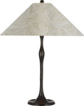 Romero Medium Table Lamp | Bronze | Schumacher 19" Taupe Abstract Leaf Flare Shade