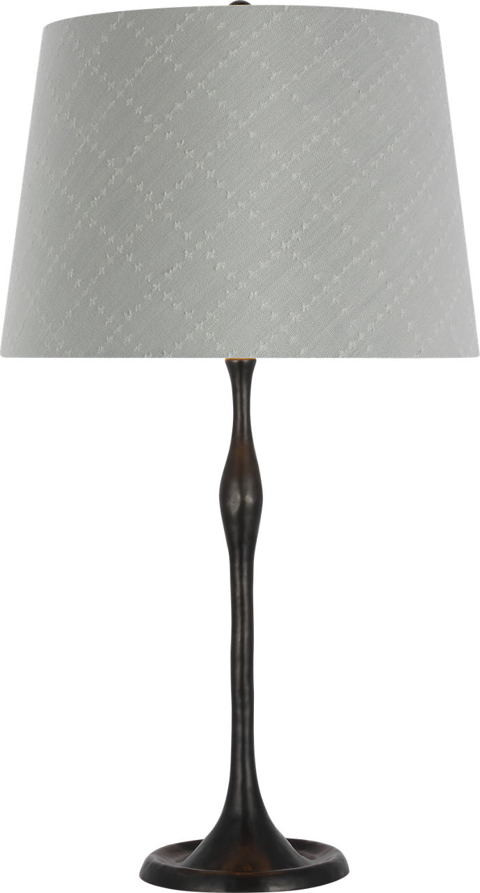 Romero Medium Table Lamp | Bronze | Schumacher 16" Sky Elin Check Empire Shade