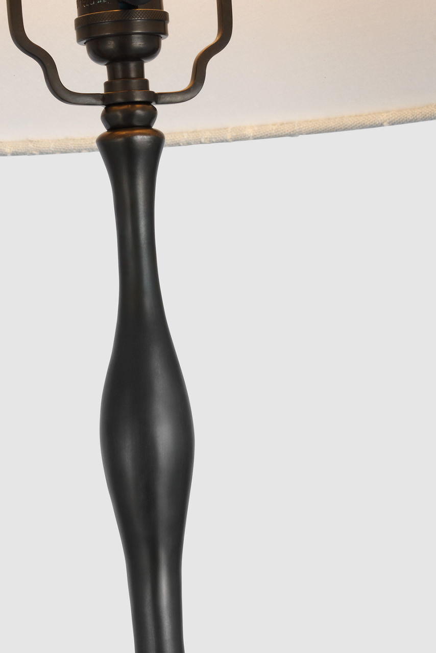 Romero Medium Table Lamp | Bronze | Schumacher 19" Sky Elin Check Flare Shade