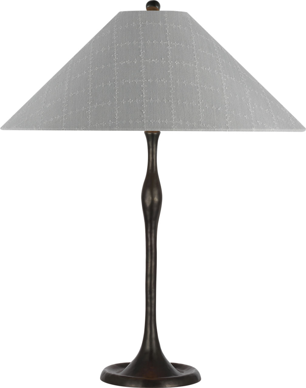 Romero Medium Table Lamp | Bronze | Schumacher 19" Sky Elin Check Flare Shade