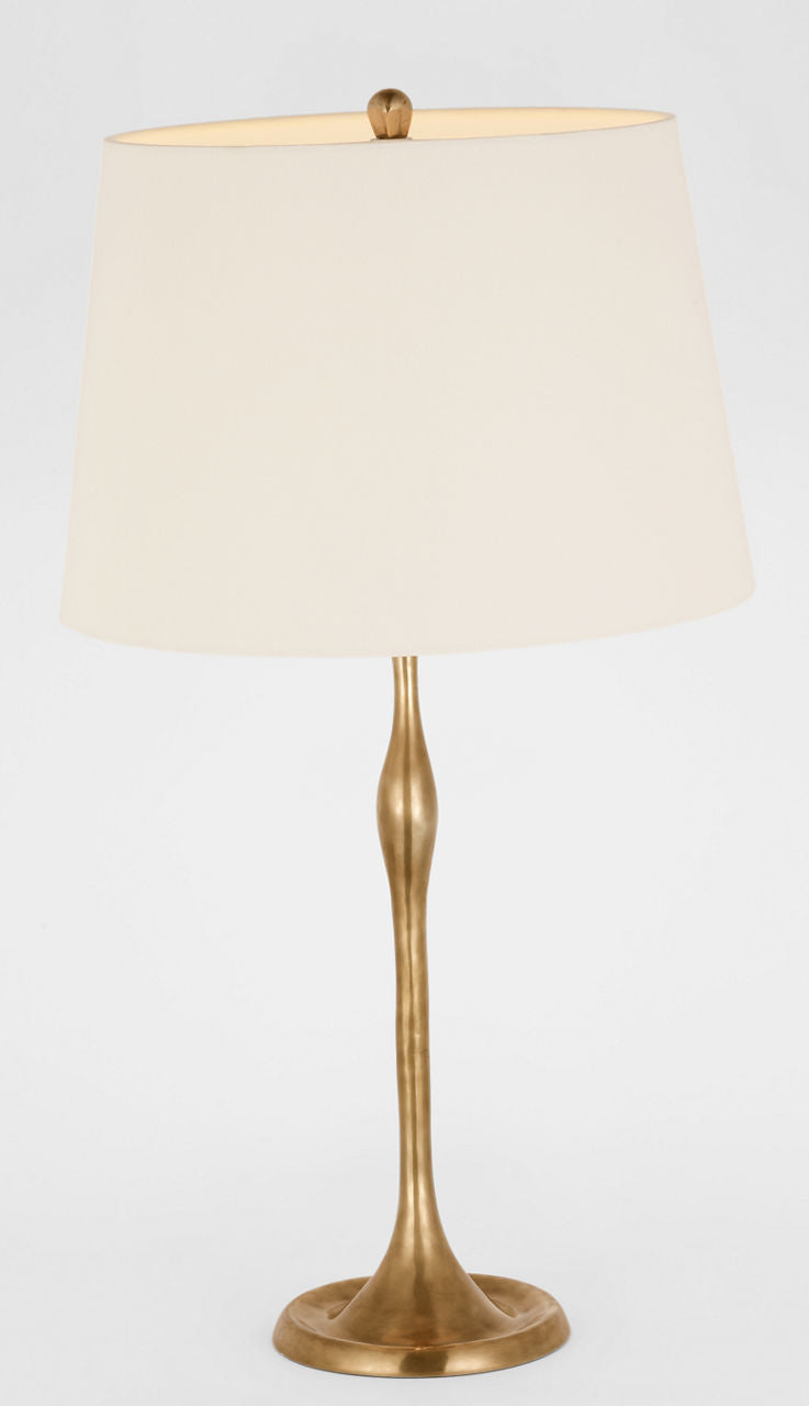 Romero Medium Table Lamp | Hand-Rubbed Antique Brass | 16" Linen Empire Shade