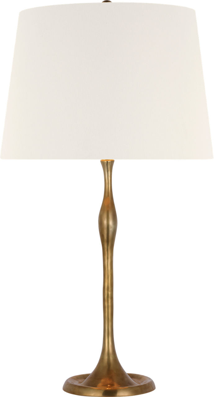 Romero Medium Table Lamp | Hand-Rubbed Antique Brass | 16" Linen Empire Shade