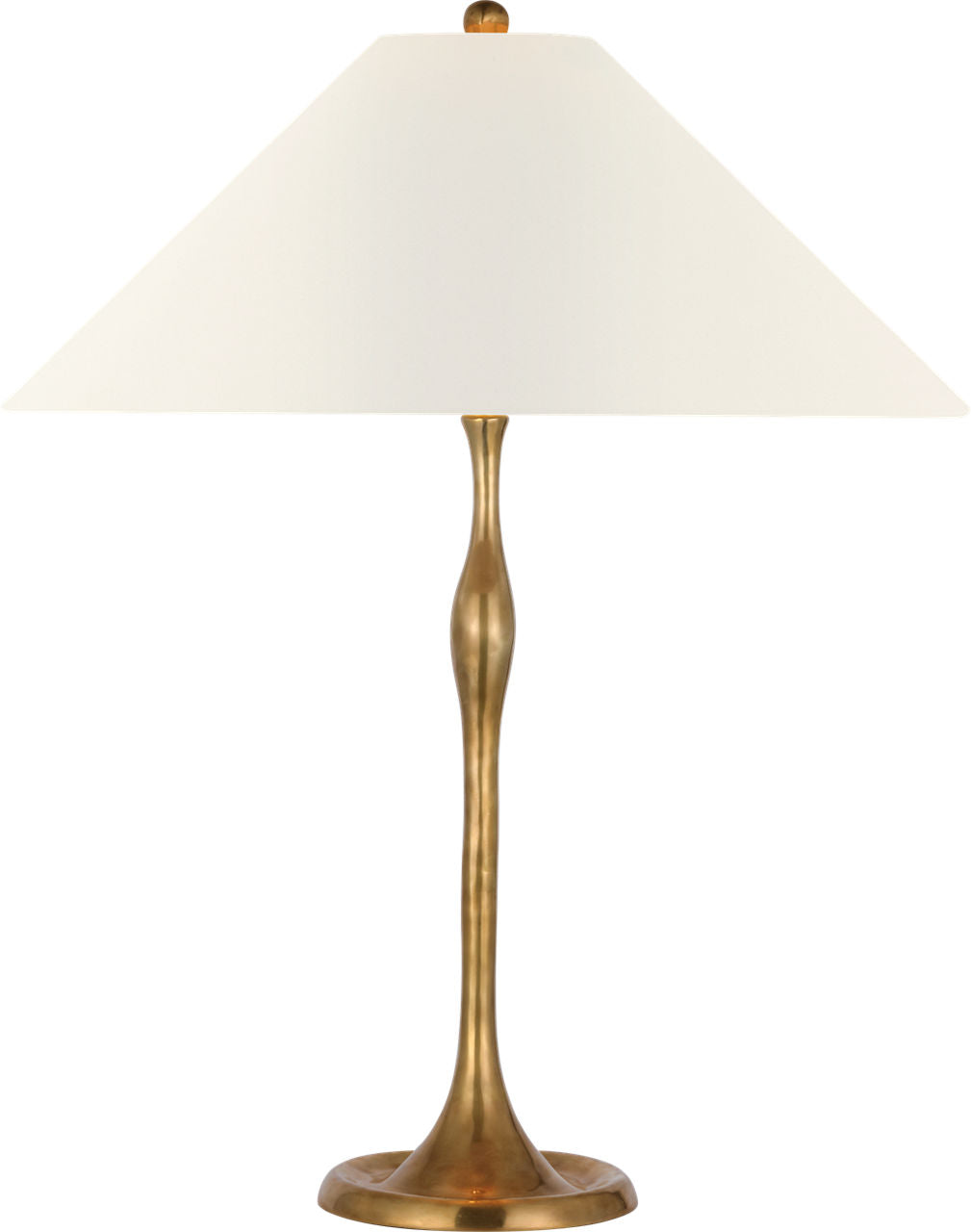 Romero Medium Table Lamp | Hand-Rubbed Antique Brass | 19" Linen Flare Shade