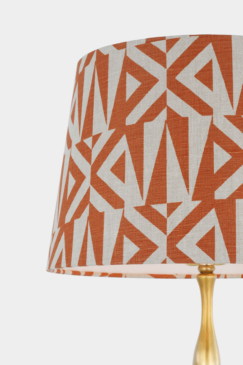Romero Medium Table Lamp | Hand-Rubbed Antique Brass | Schumacher 16" Brick Amero Empire Shade