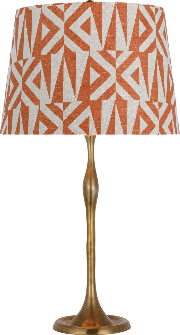 Romero Medium Table Lamp | Hand-Rubbed Antique Brass | Schumacher 16" Brick Amero Empire Shade