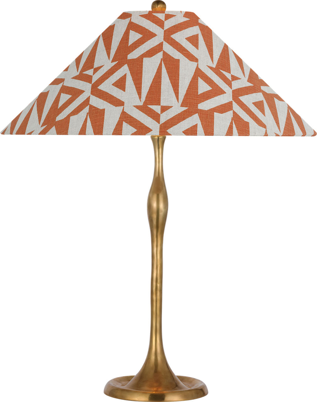 Romero Medium Table Lamp | Hand-Rubbed Antique Brass | Schumacher 19" Brick Amero Flare Shade