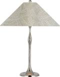 Romero Medium Table Lamp | Polished Nickel | Schumacher 19" Taupe Abstract Leaf Flare Shade