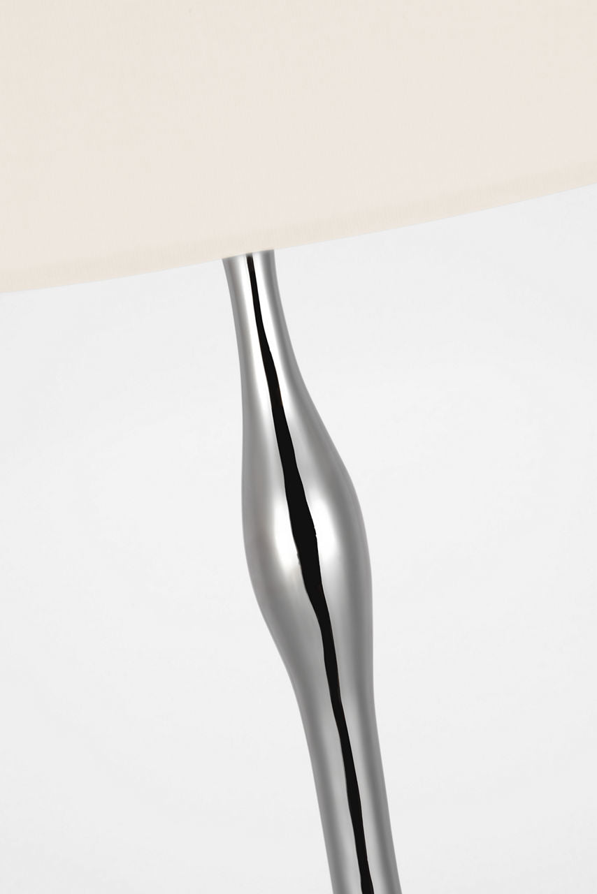Romero Medium Table Lamp | Polished Nickel | 16" Linen Empire Shade