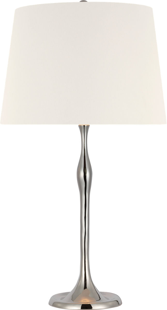 Romero Medium Table Lamp | Polished Nickel | 16" Linen Empire Shade