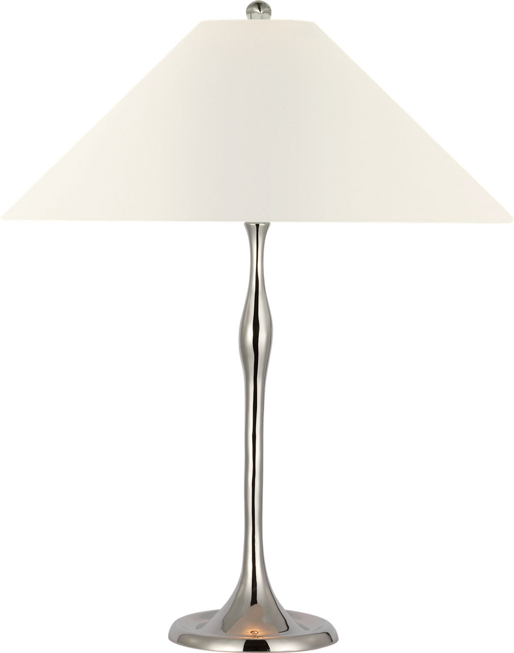 Romero Medium Table Lamp | Polished Nickel | 19" Linen Flare Shade