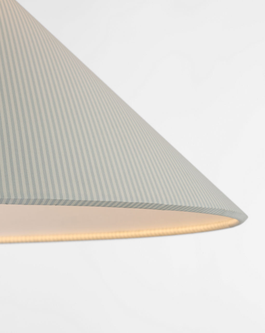 Romero Medium Table Lamp | Plaster White | Schumacher 19" Blue Charee Stripe Flare Shade
