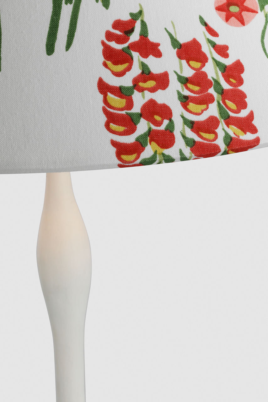 Romero Medium Table Lamp | Plaster White | Schumacher 19" Pink Carly Flare Shade
