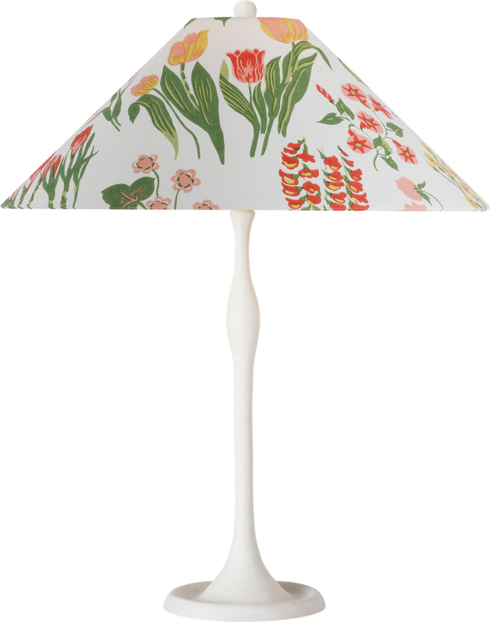 Romero Medium Table Lamp | Plaster White | Schumacher 19" Pink Carly Flare Shade