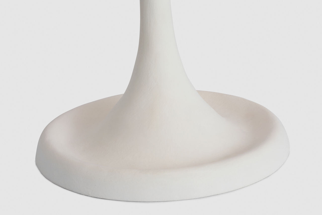 Romero Medium Table Lamp | Plaster White | Schumacher 16" Blue Freeform Empire Shade