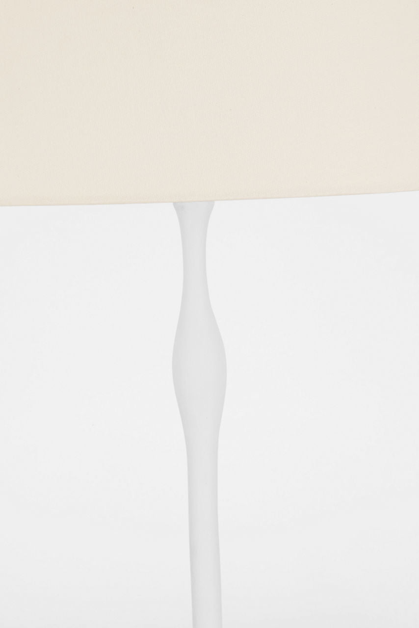 Romero Medium Table Lamp | Plaster White | 16" Linen Empire Shade