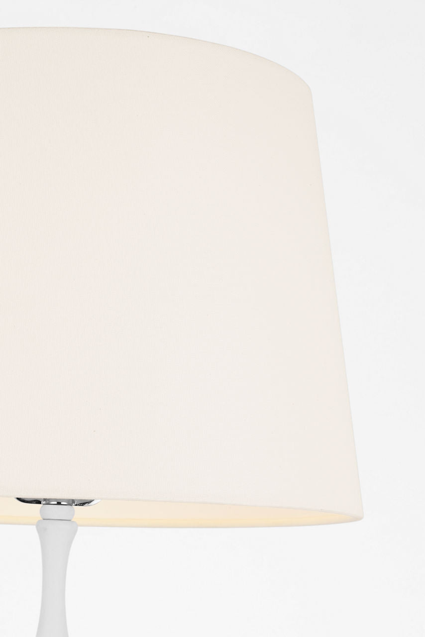 Romero Medium Table Lamp | Plaster White | 16" Linen Empire Shade