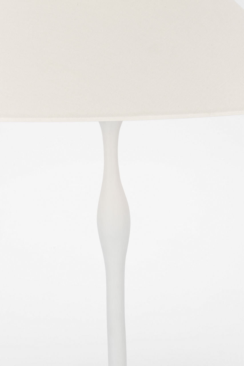Romero Medium Table Lamp | Plaster White | 19" Linen Flare Shade