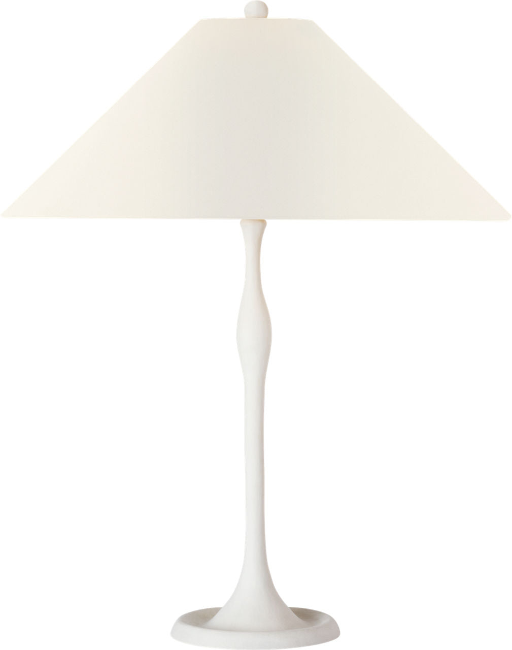 Romero Medium Table Lamp | Plaster White | 19" Linen Flare Shade