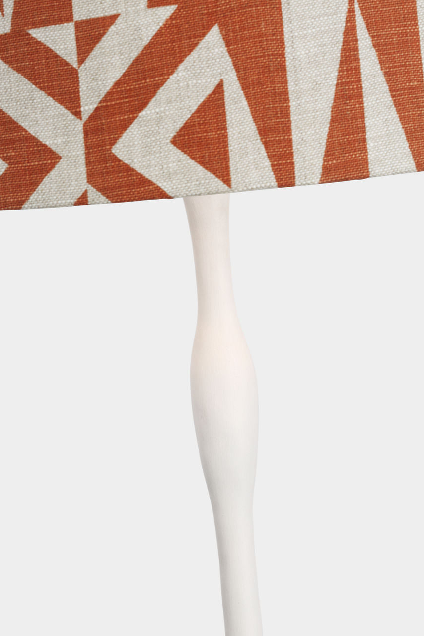 Romero Medium Table Lamp | Plaster White | Schumacher 16" Brick Amero Empire Shade