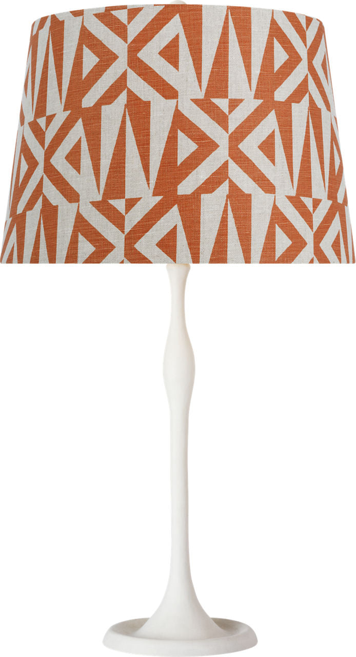 Romero Medium Table Lamp | Plaster White | Schumacher 16" Brick Amero Empire Shade