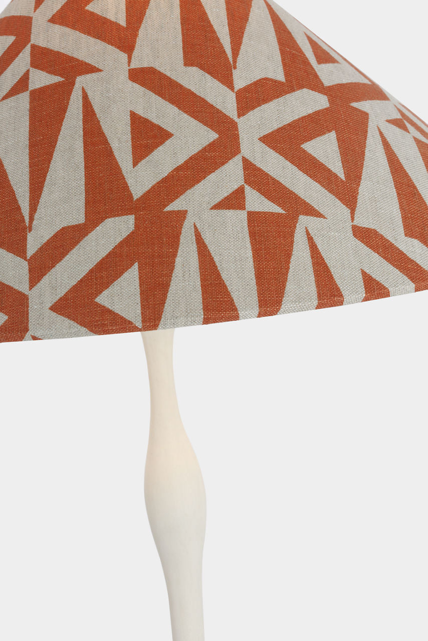 Romero Medium Table Lamp | Plaster White | Schumacher 19" Brick Amero Flare Shade