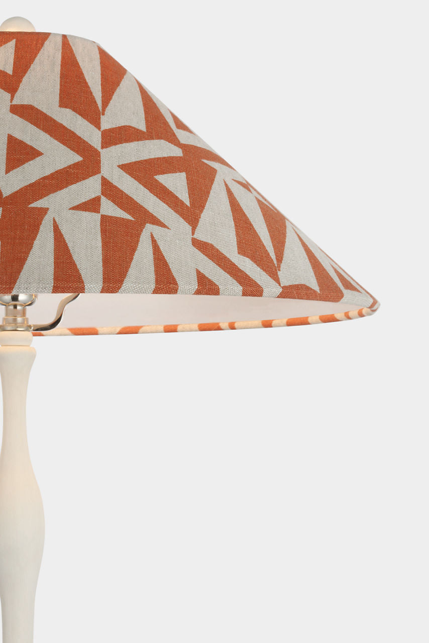 Romero Medium Table Lamp | Plaster White | Schumacher 19" Brick Amero Flare Shade