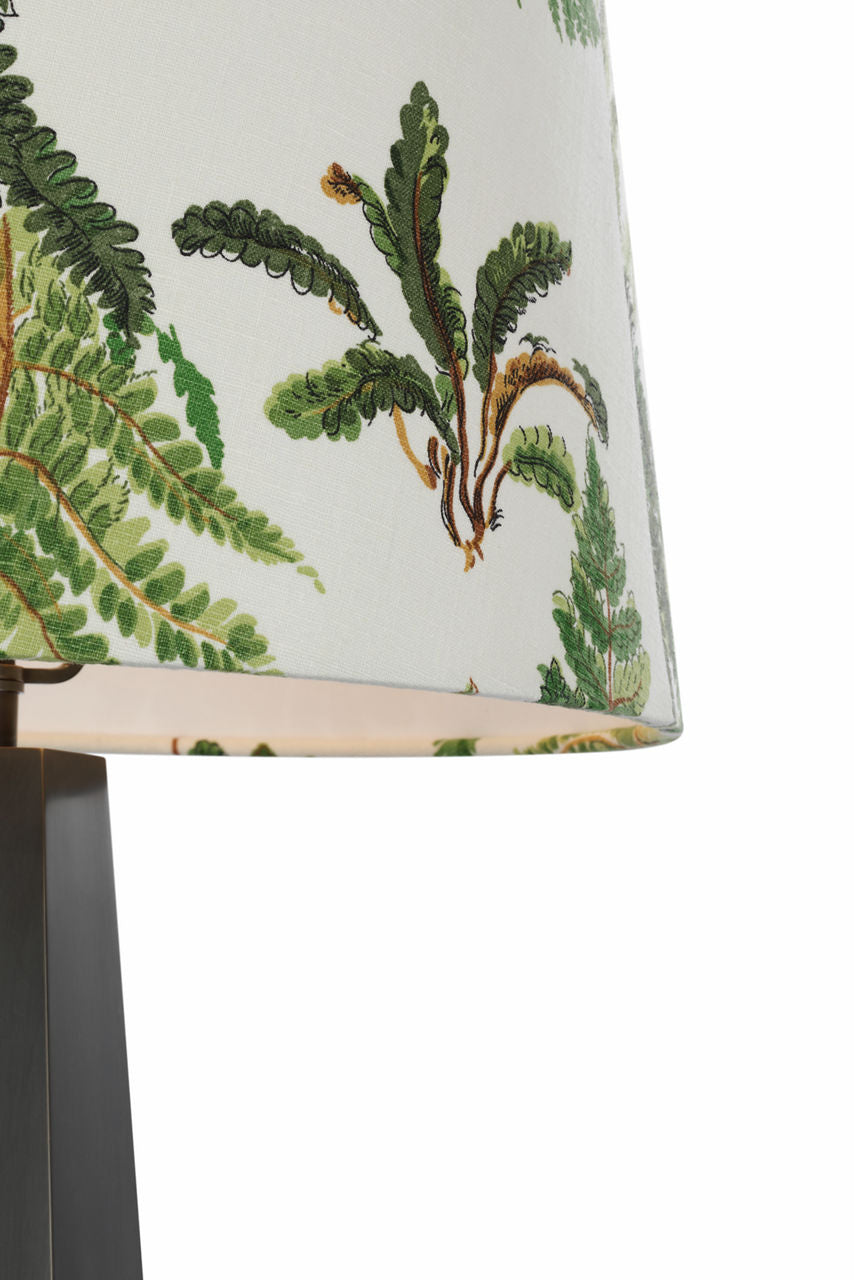 Zoran Medium Table Lamp | Bronze | Schumacher 16" Document Les Fougeres Empire Shade