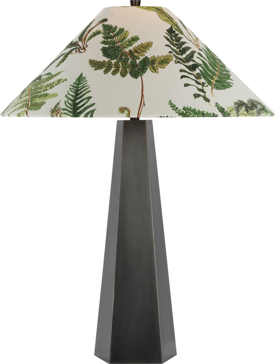 Zoran Medium Table Lamp | Bronze | Schumacher 21" Document Les Fougeres Flare Shade