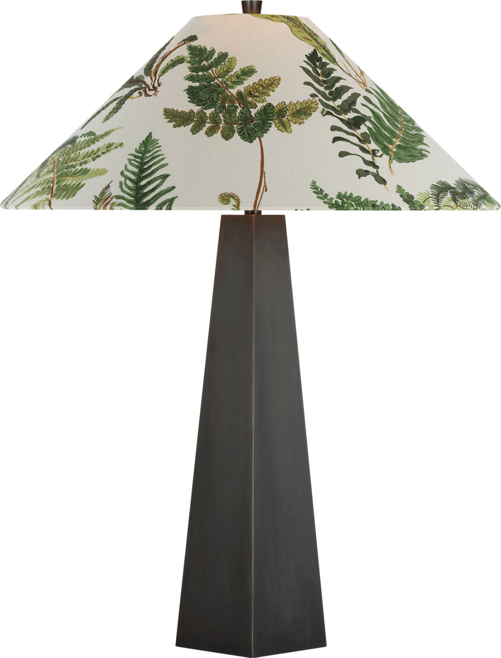 Zoran Medium Table Lamp | Bronze | Schumacher 21" Document Les Fougeres Flare Shade