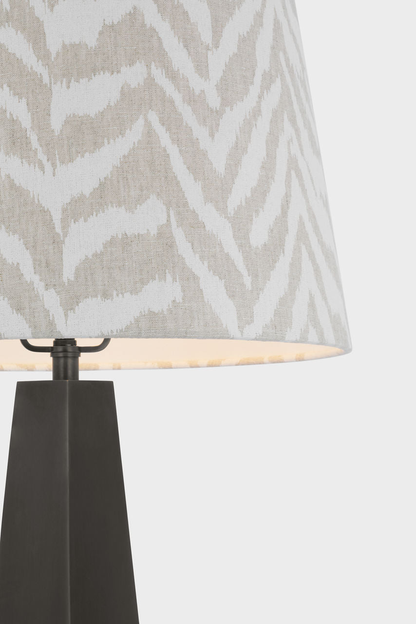 Zoran Medium Table Lamp | Bronze | Schumacher 16" Natural Quincy Empire Shade