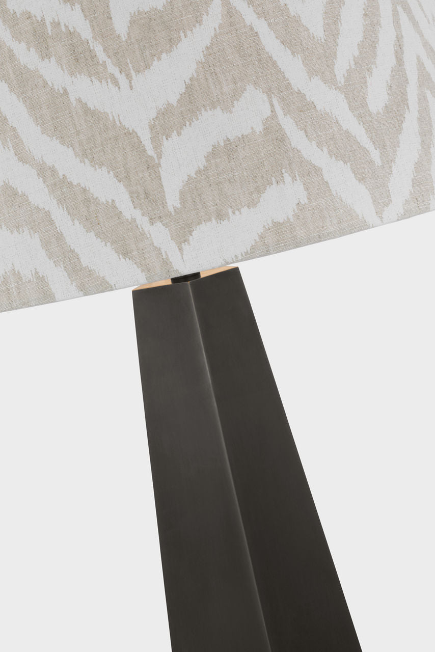 Zoran Medium Table Lamp | Bronze | Schumacher 16" Natural Quincy Empire Shade