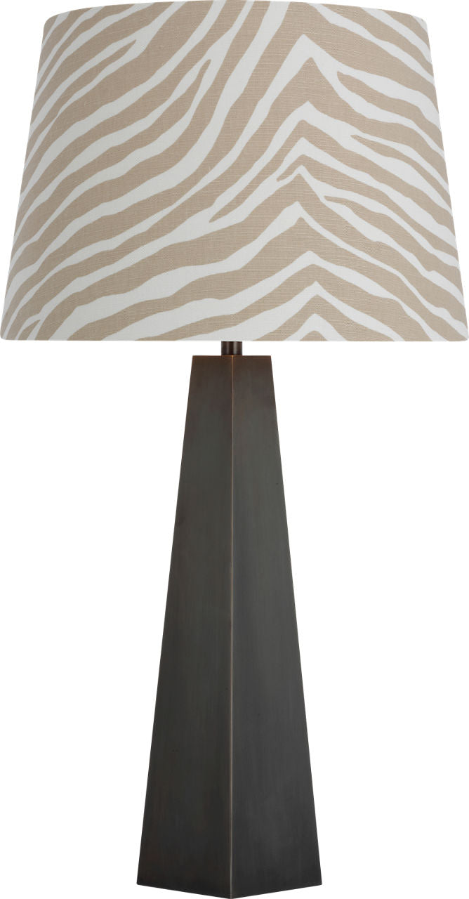 Zoran Medium Table Lamp | Bronze | Schumacher 16" Natural Quincy Empire Shade