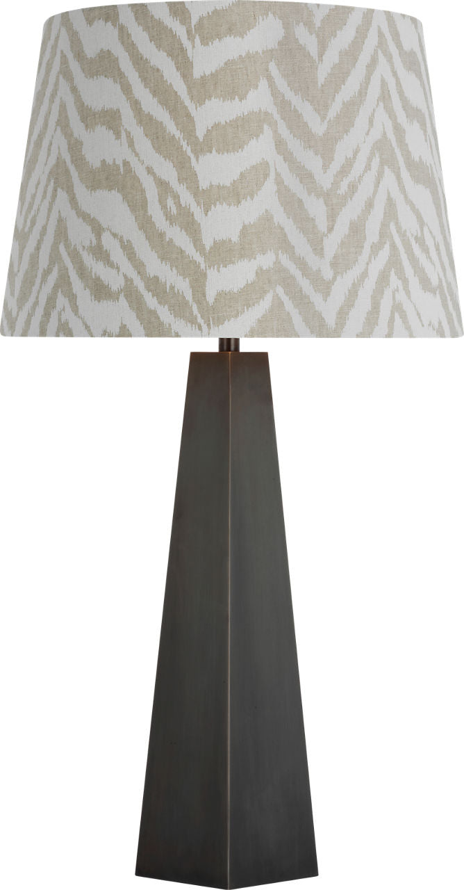 Zoran Medium Table Lamp | Bronze | Schumacher 16" Natural Quincy Empire Shade