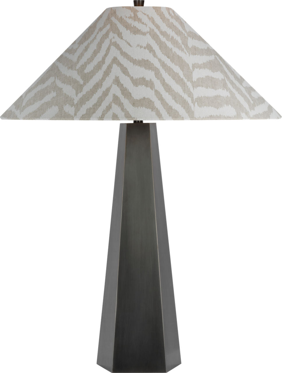 Zoran Medium Table Lamp | Bronze | Schumacher 21" Natural Quincy Flare Shade