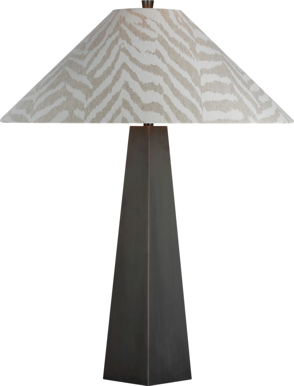 Zoran Medium Table Lamp | Bronze | Schumacher 21" Natural Quincy Flare Shade