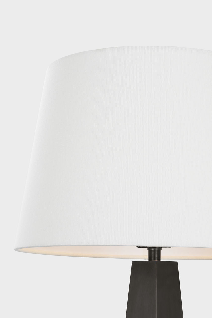 Zoran Medium Table Lamp | Bronze | 16" Linen Empire Shade