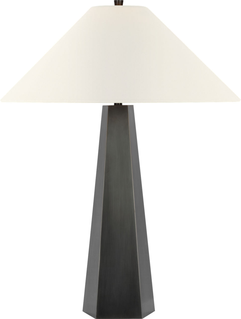 Zoran Medium Table Lamp | Bronze | 21" Linen Flare Shade
