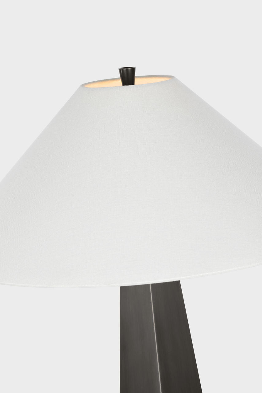 Zoran Medium Table Lamp | Bronze | 21" Linen Flare Shade