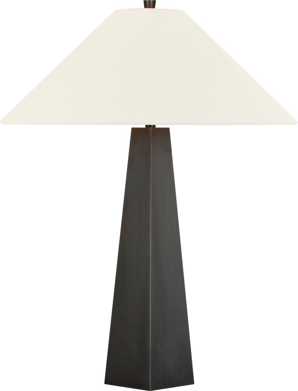 Zoran Medium Table Lamp | Bronze | 21" Linen Flare Shade