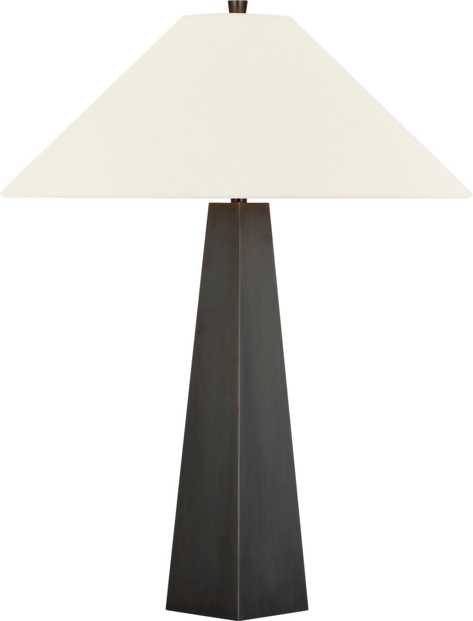 Zoran Medium Table Lamp | Bronze | 21" Linen Flare Shade