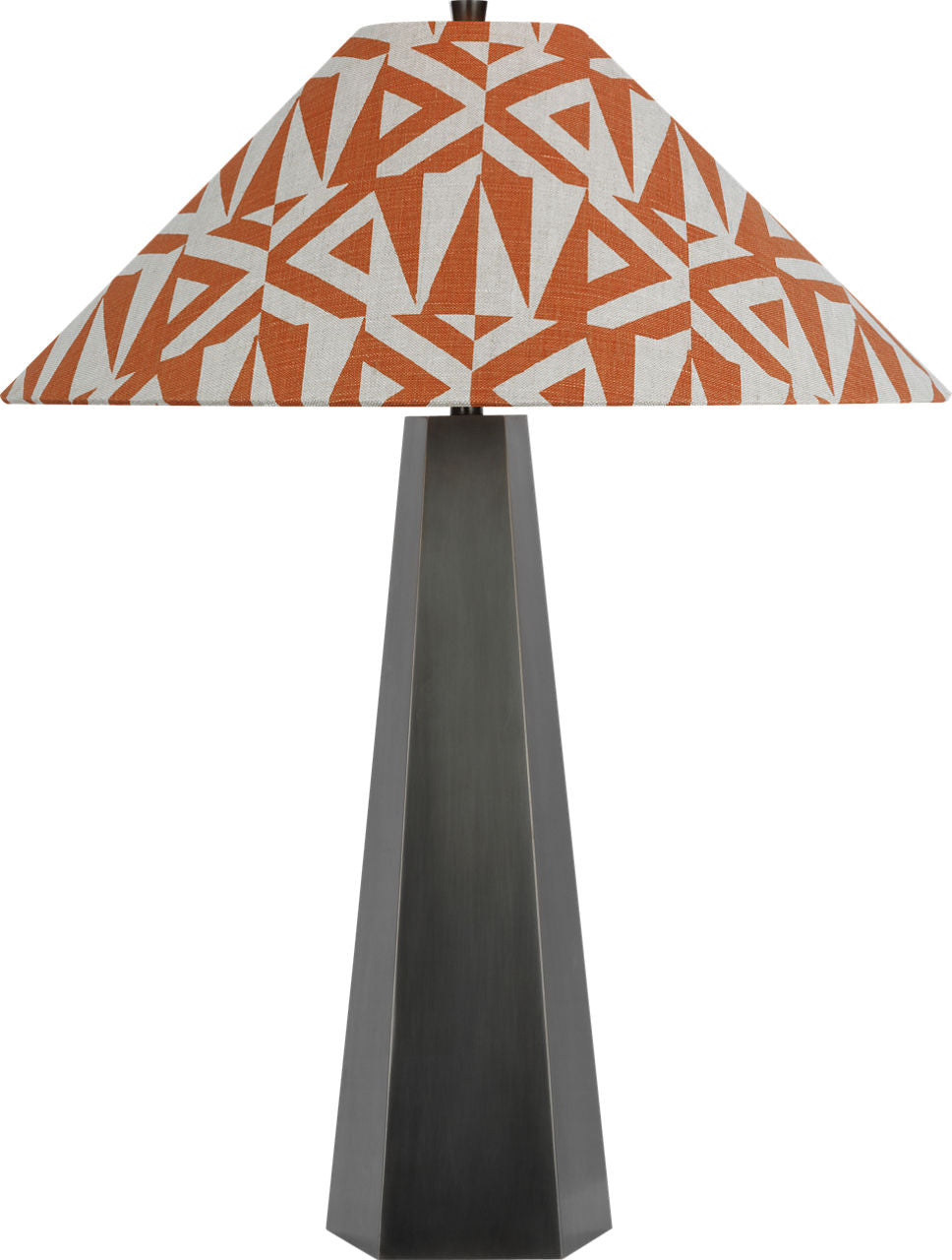 Zoran Medium Table Lamp | Bronze | Schumacher 21" Brick Amero Flare Shade